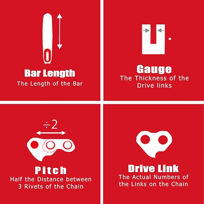 E & S 3 Pack 16 Inch Chainsaw Chain 3/8" LP Pitch .043" Gauge 55 Drive Links Semi-Chisel Chain Saw Chains for Husqvarna, Poulan, Craftsman, Greenworks and More Chainsaw Brands