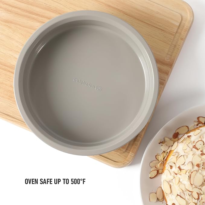 Calphalon Legacy 8 Inch Round Cake Pan, PFA Free Nonstick Bread Pan Bakeware, Heavy Gauge Steel Baking Dish for Even Heating, Oven Safe Round Baking Pan for Cakes, Brownies, Bread