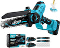 Mini Chainsaw Cordless - DECERK Brushless 6 Inch Electric Chain Saw, Portable Left Handheld Chainsaw Battery Powered for Tree, Branch, Wood, Best Gift Saw Tools for Household & Garden, Men Dad Husband