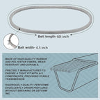 1/2 x 101'' Mower Belt 197253 / Kevlar Cord V-Belt for Husqvarna Craftsman Poulan AYP 429636 592855001 598559101 532429636, for John Deere M84136 M87323 GX25232, (197253)