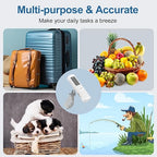 Battery-Free Digital Luggage Scale, 110lbs/50kg Portable Handheld Hanging Scale for Luggages, Suitcases, Backpacks & Bags, Easy Weighing for Travel, No Need Batteries (White)