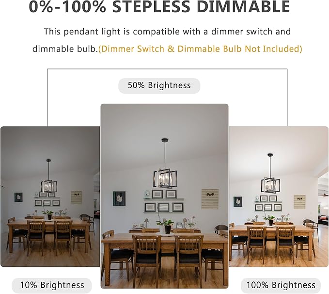 ANKYLHUA Black Nickel Chandelier,6-Lights Ceiling Light Fixture E12,Adjustable Hight Pendant Lights Kitchen Island,Chandeliers for Dining Room Bedroom,Entryway,Foyer