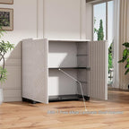 HOMSPARK Indoor/Outdoor Storage Cabinet with Doors and 1 Shelf, 34”x15”x34” HDPE Plastic Storage Box for Patio, Garden, Enterway, Balcony, Multi-Purpose for Daily Tools, White