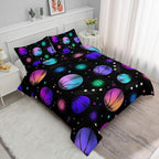 Datura home Kids Comforter Set Glowing Basketball Printed Pattern Bedding Set with 1 Comforter and 2 Pillowcases for Girls Boys Bedroom All Season(Basketball1 Full)
