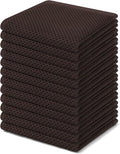 Homaxy 100% Cotton Waffle Weave Kitchen Dish Cloths 12-Pack, Dark Brown | 12 x 12 Inches, Ultra Soft Absorbent Dish Towels, Quick Drying Dish Rags with Hanging Loop