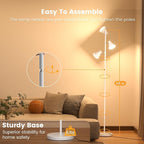 36W LED Tree Floor Lamp, Dimmable Tall Standing Lamp with Remote & Touch Control, 4 Color Temperatures Bright Floor Lamp, 3 Rotatable Light Modern Floor Lamps (White)