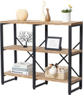 3 Tier Solid Real Wood Bookshelf Rustic Industrial Style, Wooden Storage Shelves Etagere Bookcase Book Shelf Display Shelf for Home Office