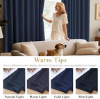H.VERSAILTEX Blackout Curtains for Bedroom Thermal Insulated Room Darkening Living Room Curtains 84 Inch Long Grommet Privacy Protection Window Curtain Panels/Drapes for Nursery, 2 Panels, Navy Blue