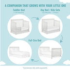 Ashton 4-In-1 Convertible Crib In Grey, Greenguard Gold, JPMA Certified, Non-Toxic Finishes, Features 4 Mattress Height Settings, Made Of Solid Pinewood
