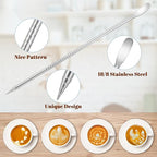 Amrules Milk Frothing Pitcher, 12 oz Milk Frother Cup with Clear Scale, 304 Stainless Steel Cappuccino Espresso Machine Accessories for Barista Coffee Bar with Latte Art Pen, Gold