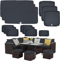 ClawsCover 13Pack Outdoor Seat and Back Cushions Replacement Covers Fit for 7Pieces Wicker Rattan Patio Furniture Set Sectional Couch with Dining Table and Ottoman,Dark Gray-Include Cover Only