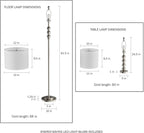 Lavish Home Table and Floor Lamps - Set of 3 Matching Modern Stacked Balls Lighting Energy-Efficient LED Bulbs Included