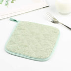 100% Cotton Kitchen Everyday Basic Terry Pot Holder Heat Resistant Coaster Potholder for Cooking and Baking Set of 5 Mint Green