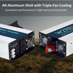 WZRELB 2500W Pure Sine Wave Inverter, Car Power Inverter 48V DC to 110V 120V AC Converter for RV, Truck, Solar, Outdoor with Dual AC Outlets, Hardwire Port, Surge 5000W, LED Display,Off-Grid