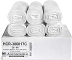Aluf Plastics High Density Trash Bags, 60 Gallon, 150 Count, 17 Micron (eq), 38" x 60", Clear, for Bathroom, Office, Industrial, Commercial, Janitorial, Municipal, Recycling