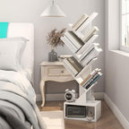 YMYNY 6 Tier Tree Bookshelf, Tall Bookcase, Wood Book Storage Rack with Drawer, Modern Floor Standing Book Shelf for Books/Movies/CDs, Utility Organizer for Living Room, Home Office, White UHBC016W