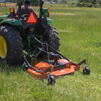 Titan Attachments 3 Point PTO Finish Mower, 48" Cutting Width, Cat 1 Hookup, Orange Finish, Rear Discharge, Pull Behind Mower for 18-30 HP Tractors, Low-Noise Cast Iron Gearbox