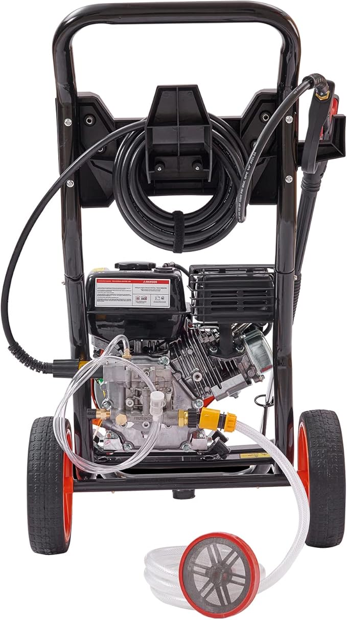 VEVOR Gas Powered Pressure Washer 3400 PSI 2.6 GPM, with Spray Gun and Extension Wand, 5 Quick Connect Nozzles, Copper Pump
