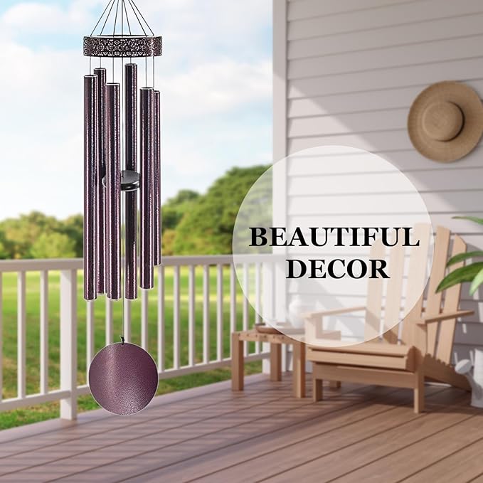 Large Wind Chimes with 6 Heavy Tubes for Outside Deep Tone - 48" Wind Chimes Outdoor Clearance, Deep Tone, Windchimes Outdoors, Memorial, Sympathy Gift, Garden Patio Yard, Home Decorate-Bronze