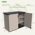 Patiowell 26 cu.ft Plastic Outdoor Storage Shed, Lockable Waterproof Resin Outdoor Storage Cabinet Tool Shed for Garden Tools, Garbage Cans, Pool Supplies, Beige(Not Include Shelves)