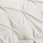 Bedsure King Size Comforter Set - Bedding Set King 7 Pieces, Pintuck Bed in a Bag Ivory Bed Set with Comforter, Sheets, Pillowcases & Shams