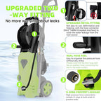 5000PSI Electric Pressure Washer - 2025 New Electric Power Washer with Upgraded 33ft Pressure Washer Hose Reel, Foam Cannon, 4 Nozzle Set, Power Washer for House/Patios/Car/Fence, Green