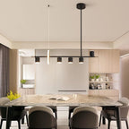 Siittoo 40" Modern LED Pendant Light, Dimmable Black Kitchen Island Light | 40W Remote-Controlled LED, Adjustable 3000K-6000K Lighting with Spotlights for Kitchen Island, Dining Room & Bar
