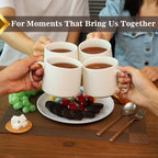 Coffee Mugs Gift Set of 4, Large 19 oz Stackable Ceramic Coffee Mug, Coffee Cups with Large Handle for Latte, Cappuccino, Milk, Dishwasher & Microwave Safe, Ideal Gift for Men, Women - White