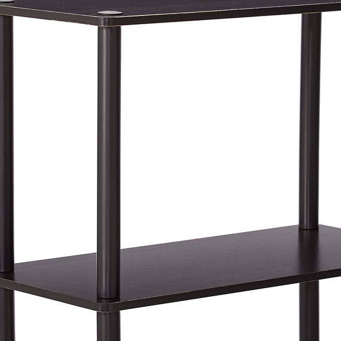 Furinno (99557EX/BK) Turn-N-Tube 4-Tier Multipurpose Shelf Display Rack - Espresso/Black