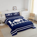 Feelyou Kids Baseball Comforter Set King Size Sports Game Bedding Set for Boys Girls Teens Bedroom Decor Baseball Gaming Comforter Gift for Baseball Lover Duvet Set with 2 Pillow Case