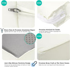 ClawsCover 14Pack Outdoor Patio Seat and Back Cushions Replacement Covers Fit for 7Pieces 6-Seater Wicker Rattan Sectional Couch Chair Furniture Set,Cream-Include Cover Only (Large)