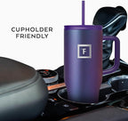 IRON °FLASK 32 oz Co-Pilot Insulated Travel Mug | Insulated Travel Mug with Straw & Flip Cap Lids - Cup Holder Fit, Leakproof, BPA Free (Dark Pine)