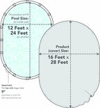 Winter Swimming Pool Cover for 12 ft x 24 ft Aboveground Oval Pool Size, Top Choice Series, Solid Material, Color - Cobalt Blue, Pool Cover Choice 201224-4CHOICE