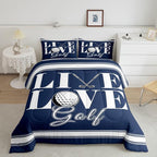 Feelyou Golf Print Bedding Set King Size Ball Gaming Comforter Set for Kids Boys Girls Decor Sports Theme Comforter Microfiber Golf Ball Duvet Set Bedroom Quilt Set