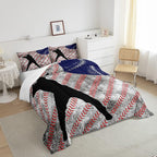 Erosebridal Baseball Comforter Set Queen for Boys Teen Baseball Athlete Bedding Set Kids Ball Games Sports Bed Comforter Sets Sport Baseball Quilt Duvet 2 Pillow Cases Retro Red Dark Blue White