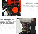 52cc Weed Wacker Gas Powered, 5 in 1 String Trimmer Gas Weed Eater Cordless Weed Wacker Hedge Trimmer Brush Cutter Grass Trimmer Strong Powerful Full Functioning Guard Accessories (red)