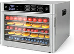 6-Tray Stainless Steel Food Dehydrator | jerky maker fruit dryer herb dehydrator dog treat maker digital food dehydrator countertop dehydrator