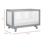 Babyletto Hudson 3-in-1 Convertible Crib with Toddler Bed Conversion Kit in Grey and White, Greenguard Gold Certified