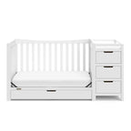 Graco Remi 4-In-1 Convertible Crib & Changer With Drawer (White) – GREENGUARD Gold Certified, Crib And Changing-Table Combo, Includes Changing Pad, Converts To Toddler Bed, Full-Size Bed