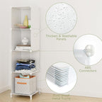FUNLAX Cube Storage Shelf, 16 Storage Cubes Closet Organizers and Storage Portable Cube Storage Organizer Plastic Bookshelf Bookcase for Study Room, Bedroom, Office, White