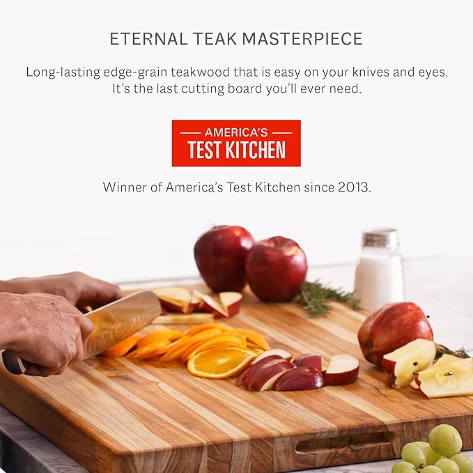 Teakhaus Carving Board with Juice Groove - Extra Large (XL) Teak Wood Cutting Board 24”L x 18”W x 1.5” Thick - Sustainably Harvested & FSC Certified - Knife Friendly with Beeswax Oil Finish