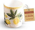 Maison d' Hermine Coffee Mug with Handles Tea Cups (12 Ounce, Pack of 1) | Fine Bone China Coffee Mugs for Hot Beverages Cappuccino Latte Home Restaurant Hotel Spring Summer -Limoncello - Combava