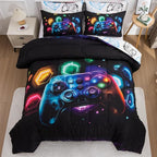NTBED Game Console Comforter Set for Boys Girls Kids Space Universe Gaming Geometric Lightweight Microfiber Gamer Bedding Sets (Multi, Queen)