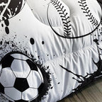Axolotl Ball Sports Comforter Set Queen,Football Soccer Bedding Set,Football Baseball Game Comforter Set,Baseball Comforter Set,Hip Hop Graffiti Artwork Bedding For Boys Kids Men,1 Quilt 2 Pillowcases
