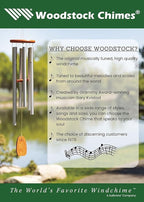 Woodstock Chimes Neptune Wind Chime for Outside 54" Large Silver, Deep Tone Sound for Outdoor Garden, Patio, Porch Decor, Encore Collection DCS54
