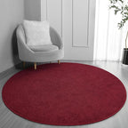 Round Area Rugs for Bedroom Living Room, 6x6 Rose Red Super Soft Comfy Thickened Memory-Foam Indoor Circle Carpets, Modern Aesthetic Minimalist Carpet for Boys Girls Adults Nursery Home Décor