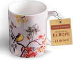 Maison d' Hermine Coffee Mug with Handles Tea Cups (12 Ounce, Pack of 1) | Fine Bone China Coffee Mugs for Hot Beverages Cappuccino Latte Home Restaurant Spring Summer -Equinoxe - Grey - Passerine