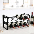 Wine Rack for Countertop – Stackable Freestanding Bottle Organizer for Kitchen, Pantry, Bar Cabinet & Small Spaces – Compact Metal Shelf & Modular Storage Stand (2 Tier)