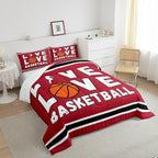 Basketball Bedding Set Full Size Gaming Sports Comforter Set for Kids Boys Girls Decor Ball Games Comforter Gift for Basketball Lover Duvet Set Bedroom Quilt Set
