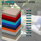 ClawsCover 8 Pack Outdoor Seat and Back Cushions Replacement Covers Fit for 4 Pieces 4-Seater Wicker Rattan Patio Furniture Conversation Set Sectional Couch,Cream-Include Cover Only
